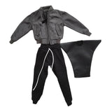 Maxbell 1:12 Figure Clothes Jacket Pants Set Suit for 6'' Male Figures Body BJD Doll Gray