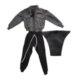 Maxbell 1:12 Figure Clothes Jacket Pants Set Suit for 6'' Male Figures Body BJD Doll Gray