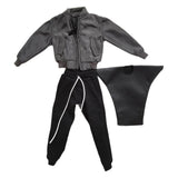 Maxbell 1:12 Figure Clothes Jacket Pants Set Suit for 6'' Male Figures Body BJD Doll Gray