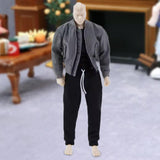 Maxbell 1:12 Figure Clothes Jacket Pants Set Suit for 6'' Male Figures Body BJD Doll Gray