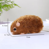 Maxbell Silicone Hamster Model Cute Animal Doll Toy for Kids Party Toy Birthday Gift brown