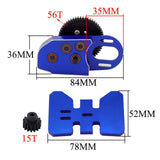 Maxbell 1/10 RC Gearbox 2Low Gearbox Middle Transmission Box for 1:10 RC Crawler Car Blue