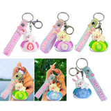 Maxbell Bunny Keychain Protector Cartoon Bag Pendant Accessory Delicate Doll Keyring pink