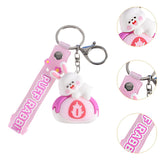 Maxbell Bunny Keychain Protector Cartoon Bag Pendant Accessory Delicate Doll Keyring pink