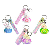 Maxbell Bunny Keychain Protector Cartoon Bag Pendant Accessory Delicate Doll Keyring pink