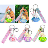 Maxbell Bunny Keychain Protector Cartoon Bag Pendant Accessory Delicate Doll Keyring pink