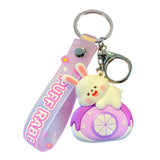 Maxbell Bunny Keychain Protector Cartoon Bag Pendant Accessory Delicate Doll Keyring purple