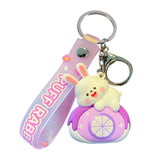 Maxbell Bunny Keychain Protector Cartoon Bag Pendant Accessory Delicate Doll Keyring purple