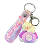 Maxbell Bunny Keychain Protector Cartoon Bag Pendant Accessory Delicate Doll Keyring purple