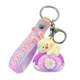 Maxbell Bunny Keychain Protector Cartoon Bag Pendant Accessory Delicate Doll Keyring purple