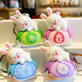 Maxbell Bunny Keychain Protector Cartoon Bag Pendant Accessory Delicate Doll Keyring purple