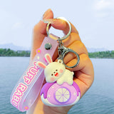 Maxbell Bunny Keychain Protector Cartoon Bag Pendant Accessory Delicate Doll Keyring purple