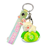 Maxbell Bunny Keychain Protector Cartoon Bag Pendant Accessory Delicate Doll Keyring green