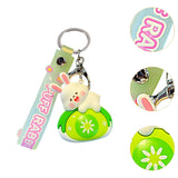 Maxbell Bunny Keychain Protector Cartoon Bag Pendant Accessory Delicate Doll Keyring green