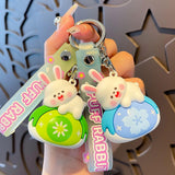 Maxbell Bunny Keychain Protector Cartoon Bag Pendant Accessory Delicate Doll Keyring green