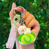 Maxbell Bunny Keychain Protector Cartoon Bag Pendant Accessory Delicate Doll Keyring green