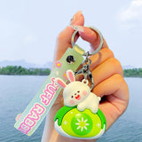 Maxbell Bunny Keychain Protector Cartoon Bag Pendant Accessory Delicate Doll Keyring green