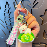 Maxbell Bunny Keychain Protector Cartoon Bag Pendant Accessory Delicate Doll Keyring green