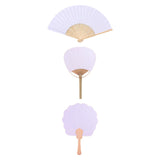 Maxbell 50Pcs Blank Paper Fans Folding Fan for Children Crafts Festival Paper Crafts Set A