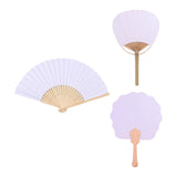 Maxbell 50Pcs Blank Paper Fans Folding Fan for Children Crafts Festival Paper Crafts Set A