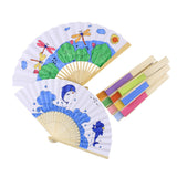 Maxbell 50Pcs Blank Paper Fans Folding Fan for Children Crafts Festival Paper Crafts Set A