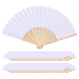 Maxbell 50Pcs Blank Paper Fans Folding Fan for Children Crafts Festival Paper Crafts Set A