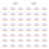 Maxbell 50Pcs Blank Paper Fans Folding Fan for Children Crafts Festival Paper Crafts Set A