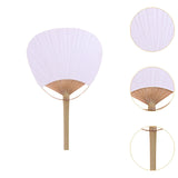 Maxbell 50Pcs Blank Paper Fans Folding Fan for Children Crafts Festival Paper Crafts Set B