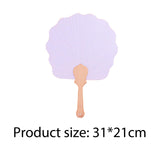 Maxbell 50Pcs Blank Paper Fans Folding Fan for Children Crafts Festival Paper Crafts Set C