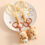 Maxbell Bear Keychain with Lanyard Purse Charm Backpack Keychain for Men Women Girls A