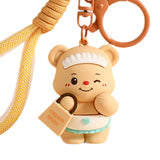 Maxbell Bear Keychain with Lanyard Purse Charm Backpack Keychain for Men Women Girls B