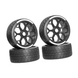 Maxbell 4 Pieces 1/7 RC Car Tires RC Car Parts Higt Performance Flat Run Wheel Truck