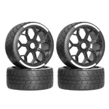 Maxbell 4 Pieces 1/7 RC Car Tires RC Car Parts Higt Performance Flat Run Wheel Truck