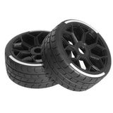 Maxbell 4 Pieces 1/7 RC Car Tires RC Car Parts Higt Performance Flat Run Wheel Truck