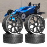 Maxbell 4 Pieces 1/7 RC Car Tires RC Car Parts Higt Performance Flat Run Wheel Truck