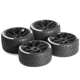 Maxbell 4 Pieces 1/7 RC Car Tires Modification Assembly DIY Hubs Wheel Truck Crawler
