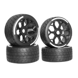 Maxbell 4 Pieces 1/7 RC Car Tires Modification Assembly DIY Hubs Wheel Truck Crawler