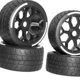 Maxbell 4 Pieces 1/7 RC Car Tires Modification Assembly DIY Hubs Wheel Truck Crawler