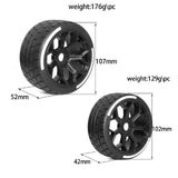 Maxbell 4 Pieces 1/7 RC Car Tires Modification Assembly DIY Hubs Wheel Truck Crawler