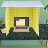 Maxbell Soundproof Booth Studio Sound Recording Foam Panels Desktop Soundproof Cover Gray Yellow