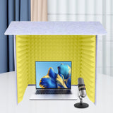 Maxbell Soundproof Booth Studio Sound Recording Foam Panels Desktop Soundproof Cover Gray Yellow
