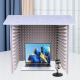 Maxbell Soundproof Booth Studio Sound Recording Foam Panels Desktop Soundproof Cover Gray