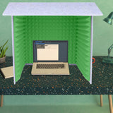 Maxbell Soundproof Booth Studio Sound Recording Foam Panels Desktop Soundproof Cover Gray Green
