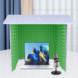 Maxbell Soundproof Booth Studio Sound Recording Foam Panels Desktop Soundproof Cover Gray Green