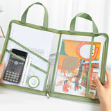 Maxbell File Organizer Tote Handbag Waterproof Document Bag for Travel School Office Green