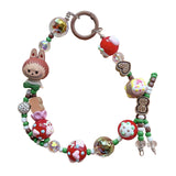 Maxbell Keychain Doll Collectible Toys Bag Pendant Doll for Boys Girls Gift Children Red Green