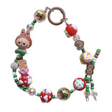 Maxbell Keychain Doll Collectible Toys Bag Pendant Doll for Boys Girls Gift Children Red Green