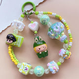 Maxbell Keychain Doll Collectible Toys Bag Pendant Doll for Boys Girls Gift Children Green