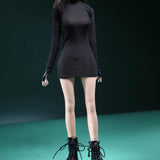 Maxbell 1:6 Scale Bodycon Retro Miniature Trendy Clothing for 12 inch Female Figures black