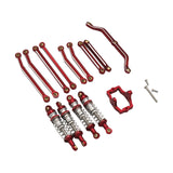 Maxbell RC Metal Shock Absorber with Pull Rod DIY Spare Parts for 1:18 Crawler Model Red